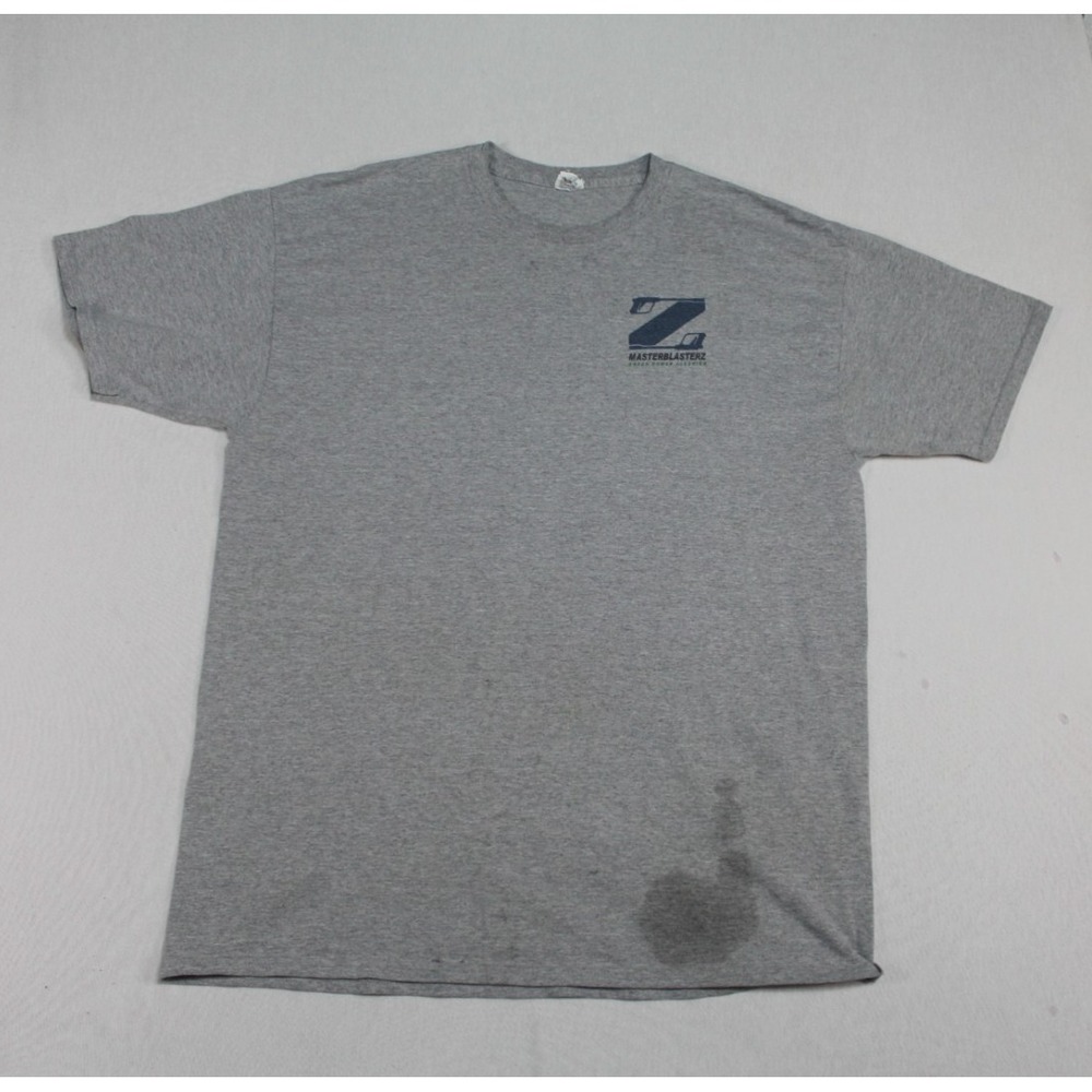 Jerzees T-Shirt Men XL Gray Fair Master Blasterz Graphic Short Sleeve‎ Crew Neck